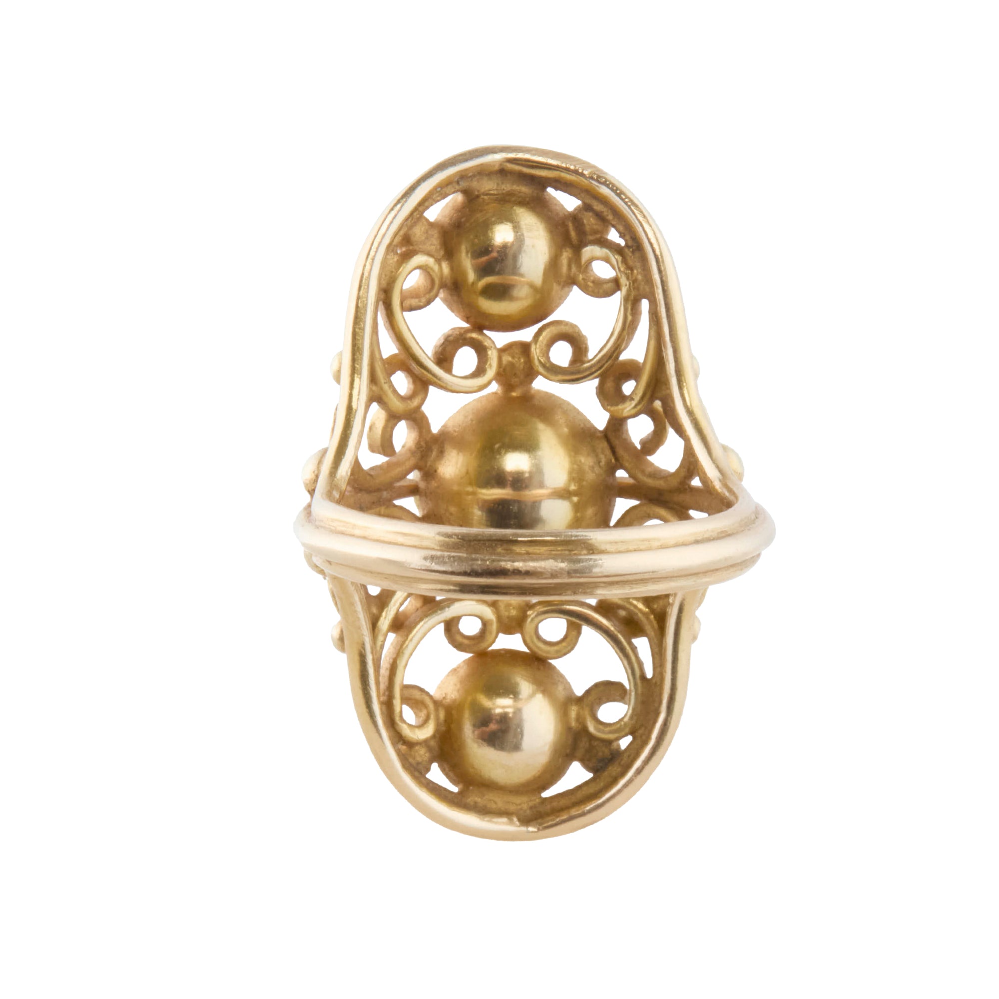 Three Pearl Elongated Ring