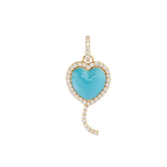 Diamond Blue Double Sided Heart Pendant - Main Img