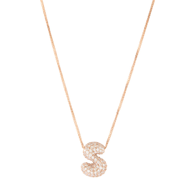 Puff Letter "S" Necklace