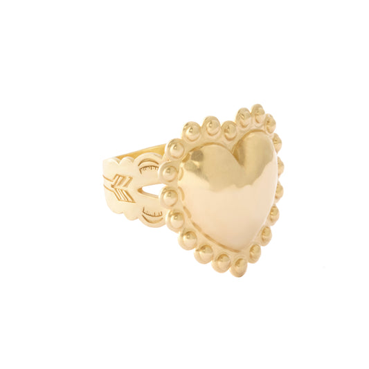 Native American Design Heart Ring