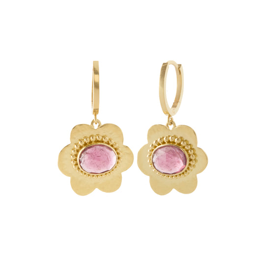 Flower Power Flora Earrings - Pink Tourmaline - Main Img