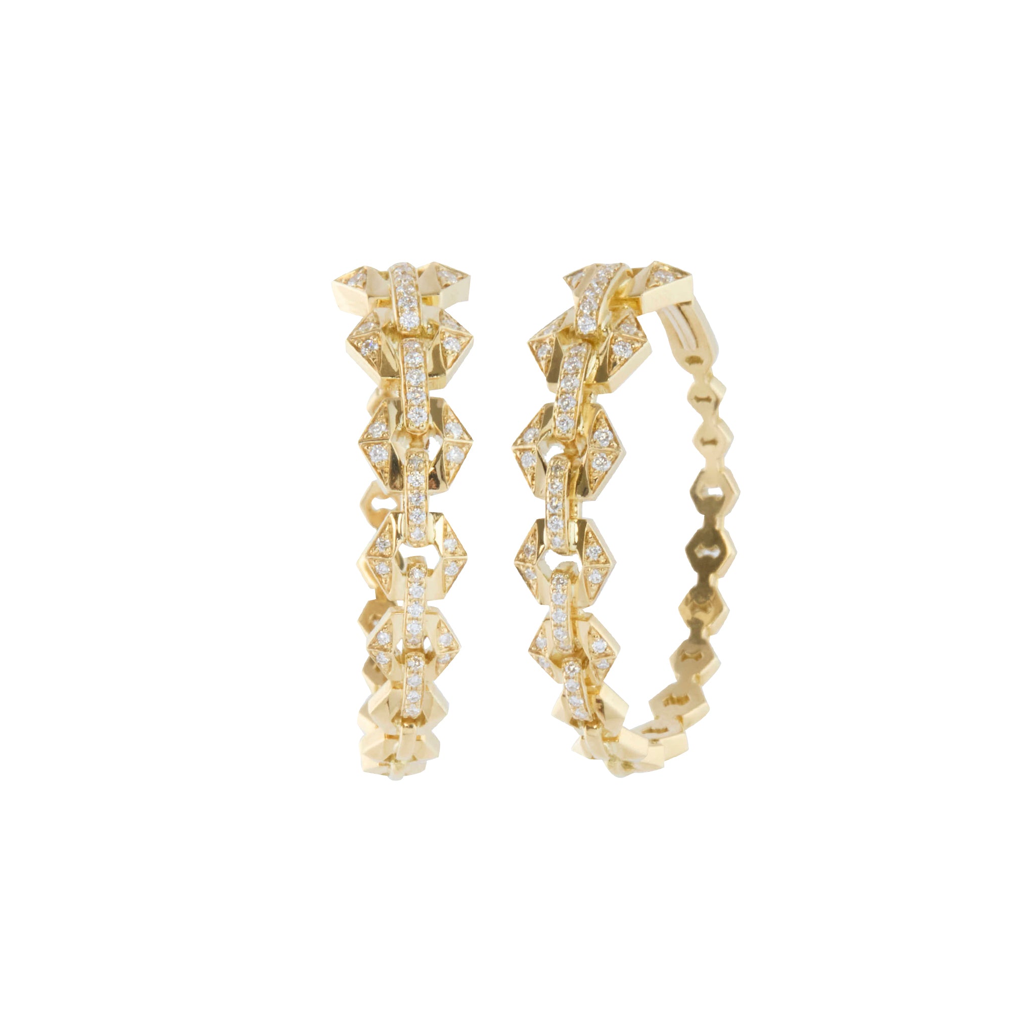 Diamond Large Flow Hoop Earrings