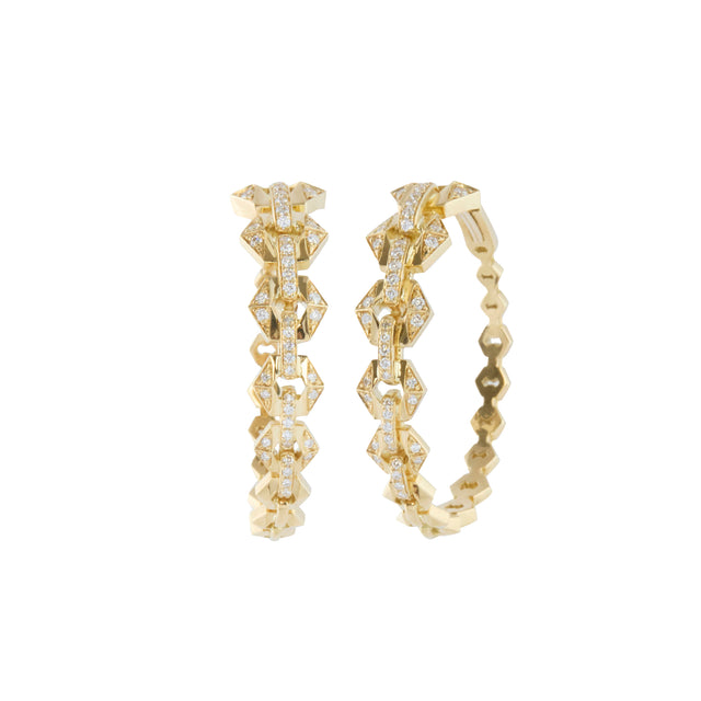 Diamond Large Flow Hoop Earrings