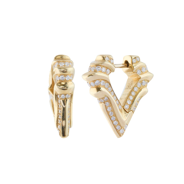 Pave Diamond Medium White Crow Brute Earrings