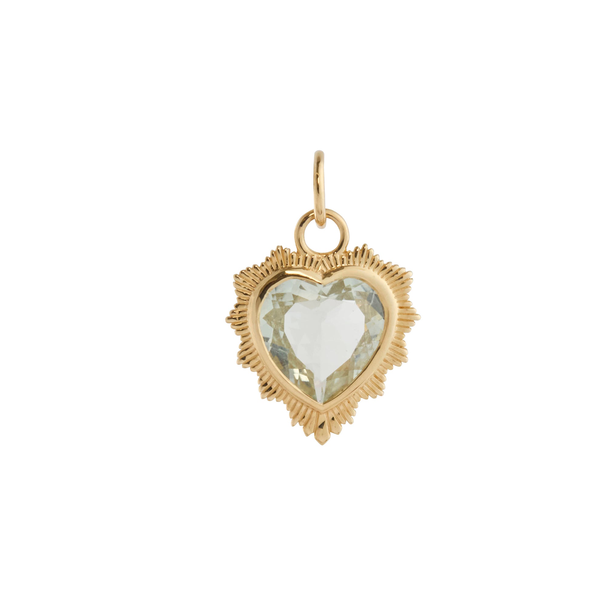 Green Prasiolite Heart Medallion