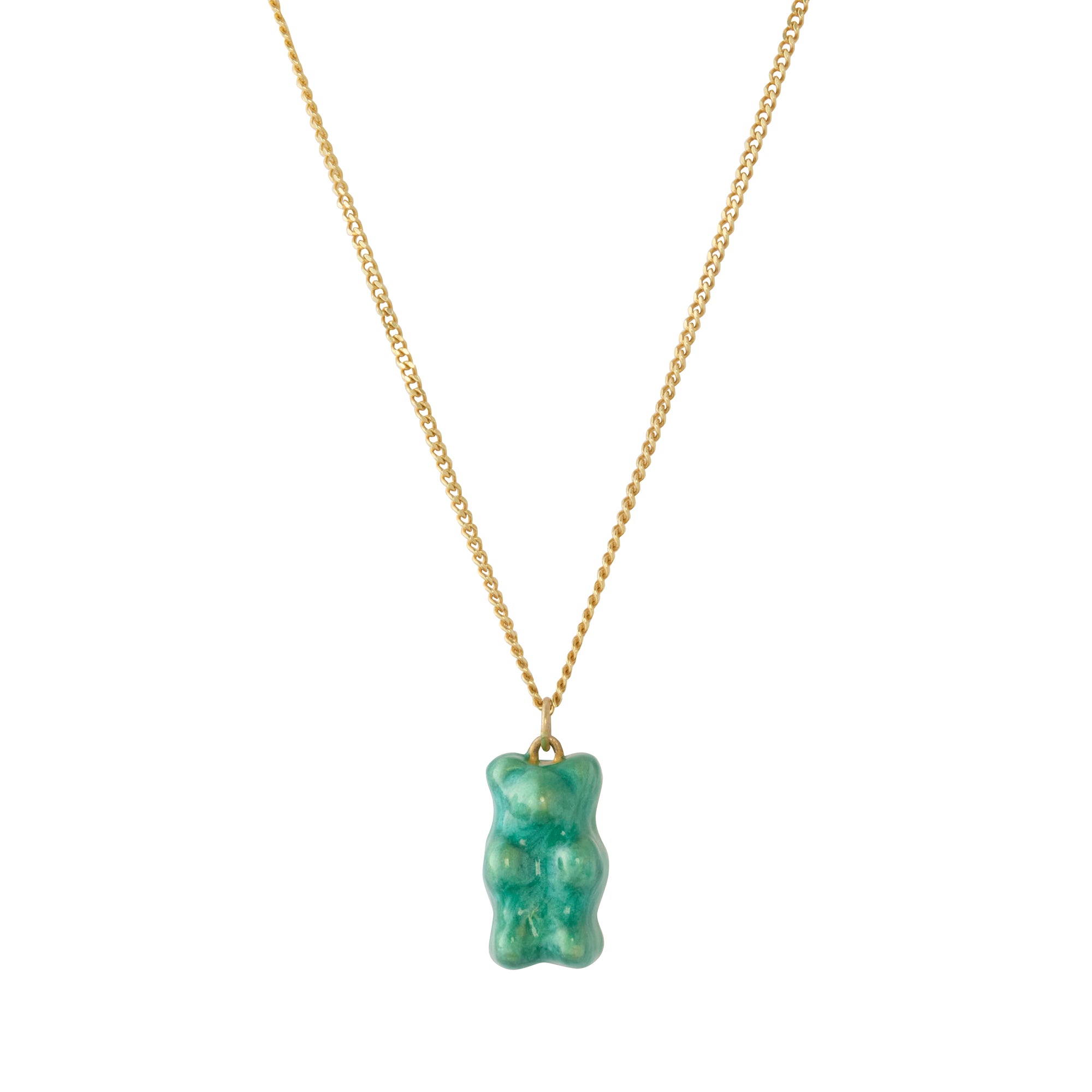Mint Gummy Pendant Necklace with Gourmet Chain