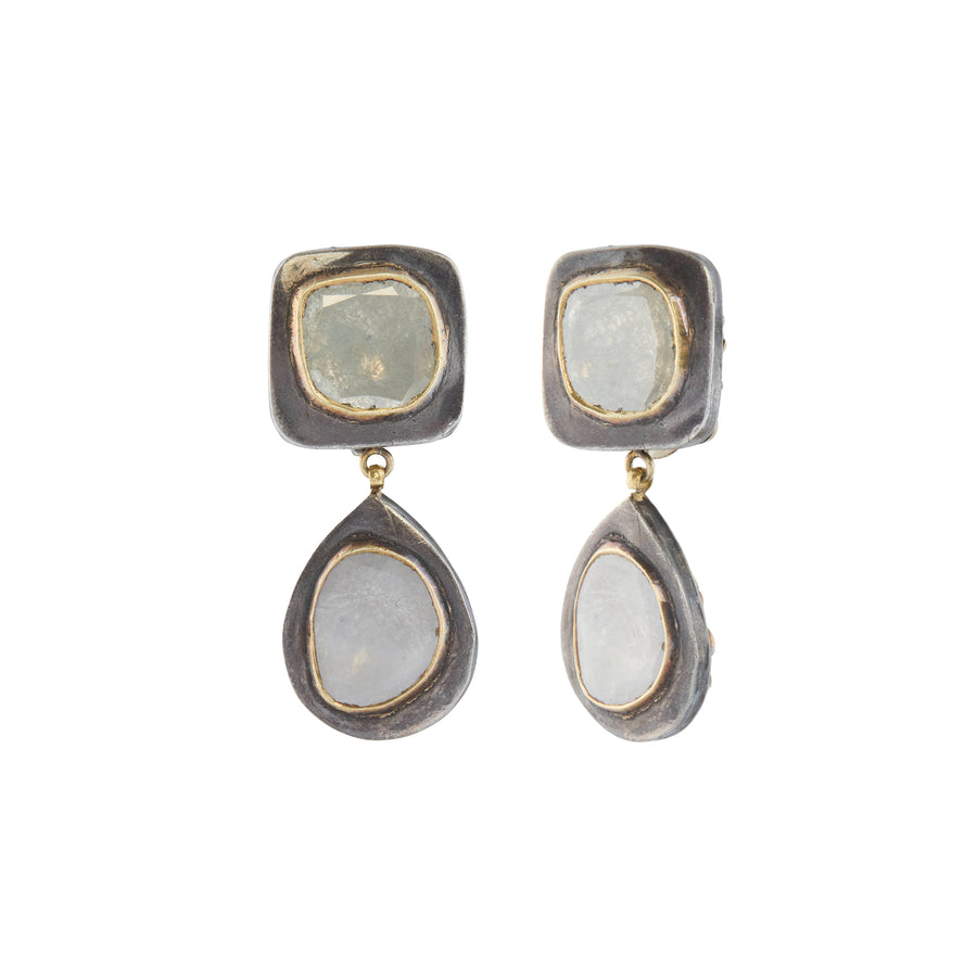 Flat Cut Diamond Earrings