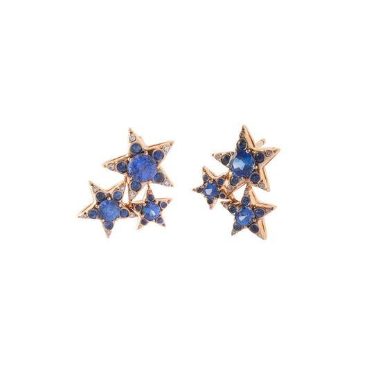 Istanbul Star Cluster Earrings - Blue Sapphire - Main Img