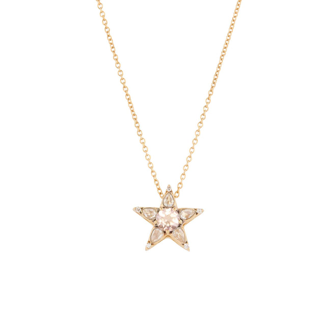 Morganite and Diamond Istanbul Pendant Star Necklace