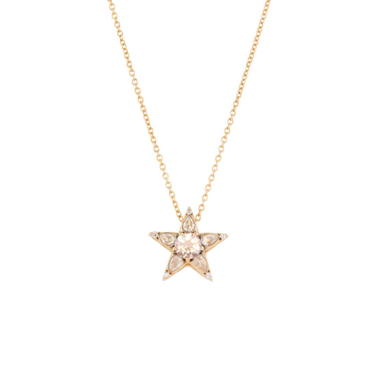 Morganite and Diamond Istanbul Pendant Star Necklace - Main Img