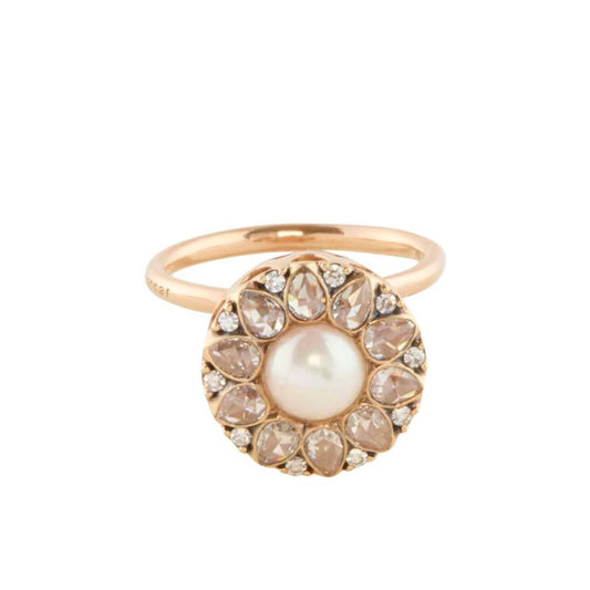 Pearl and Diamond Beirut Rosace Ring - Main Img