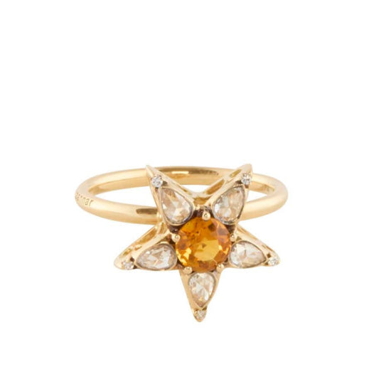 Citrine and Diamond Istanbul Star Ring - Main Img