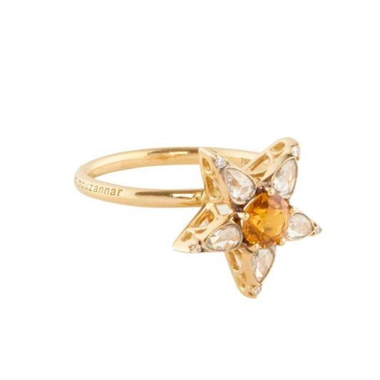 Citrine and Diamond Istanbul Star Ring