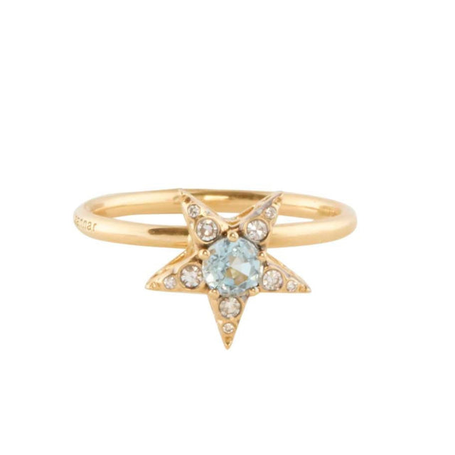 Aquamarine and Diamond Istanbul Star Ring