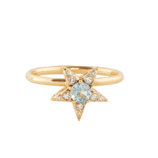 Aquamarine and Diamond Istanbul Star Ring - Main Img