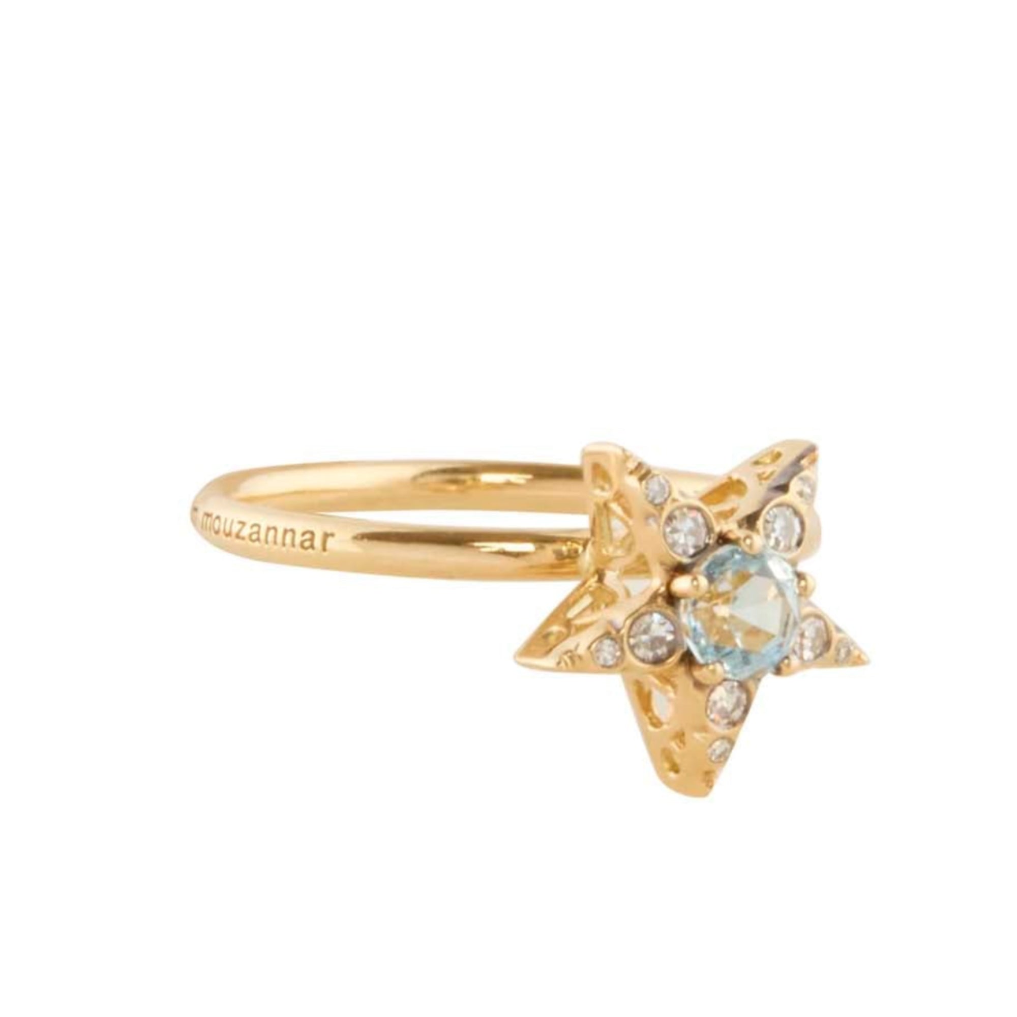 Aquamarine and Diamond Istanbul Star Ring