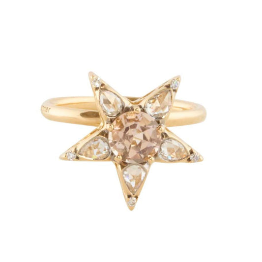 Morganite and Diamond Istanbul Star Ring - Main Img