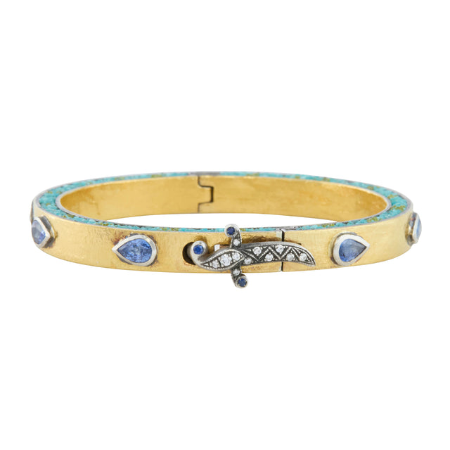 Dagger Bracelet with Blue Sapphire and Diamonds