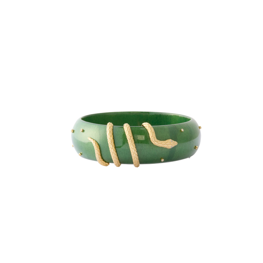 Green Snake Marquetry Bangle