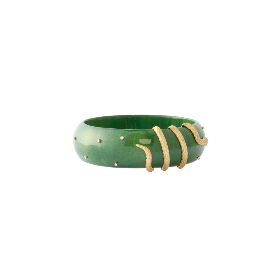 Green Snake Marquetry Bangle