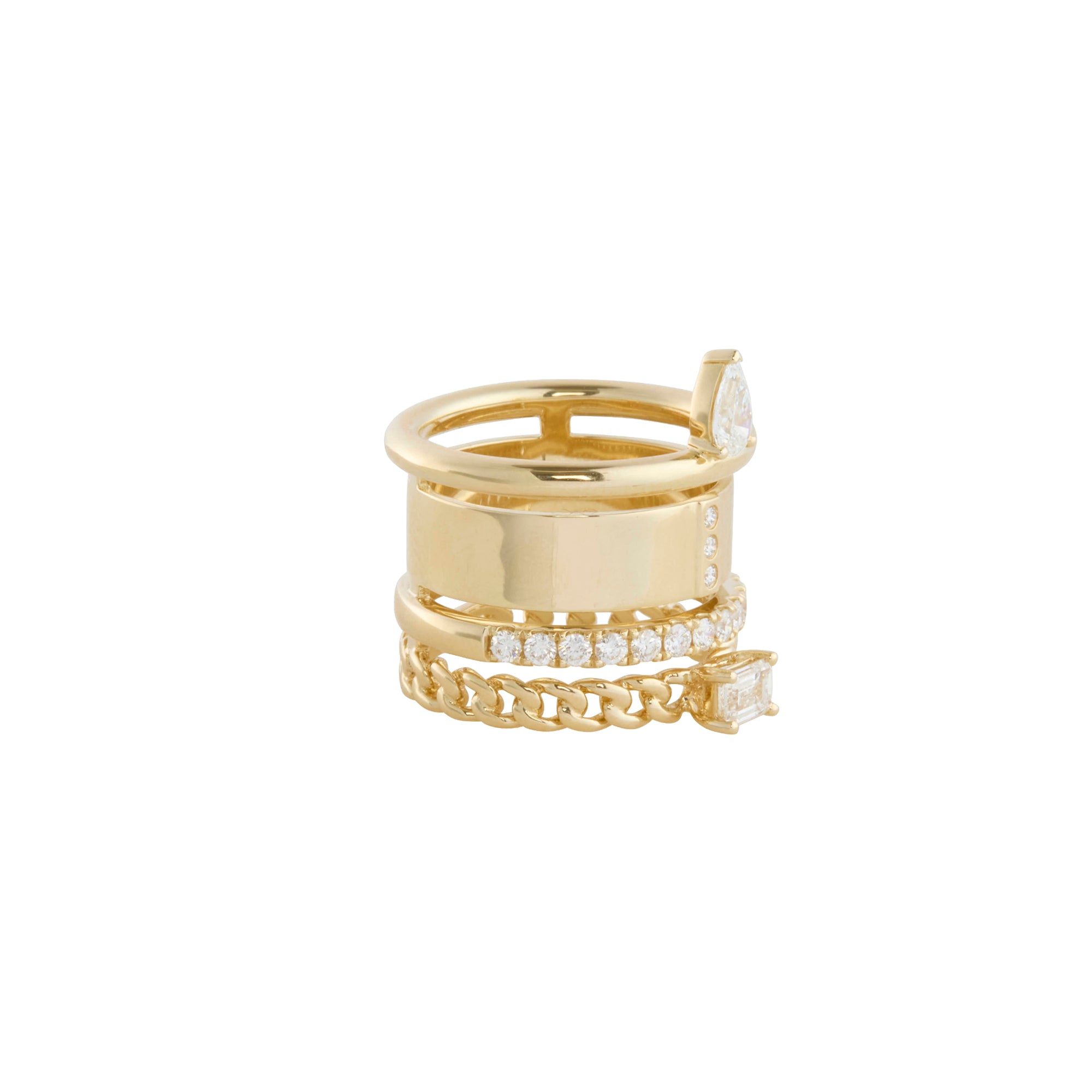 Round Cut Diamond Stack Ring