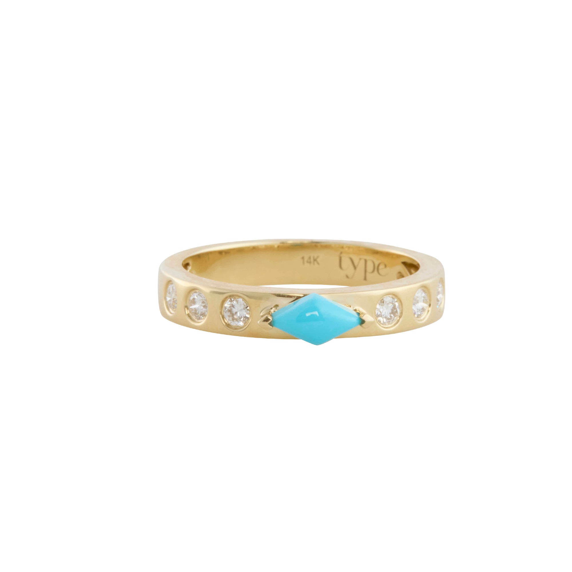 Turquoise and Diamond Leggo Birthstone Ring
