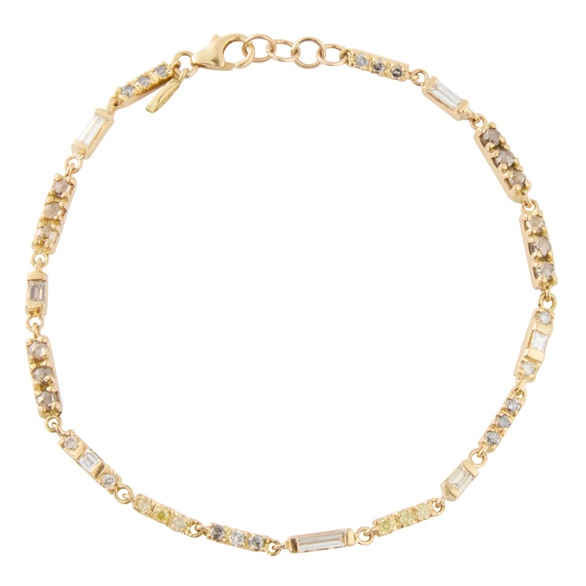 Salt and Pepper Gray Diamond and Champagne Diamond Astro Bracelet