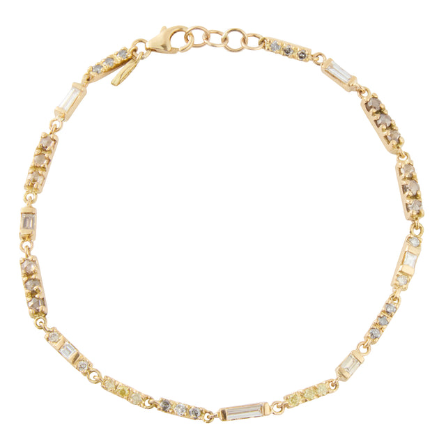 Salt and Pepper Gray Diamond and Champagne Diamond Astro Bracelet