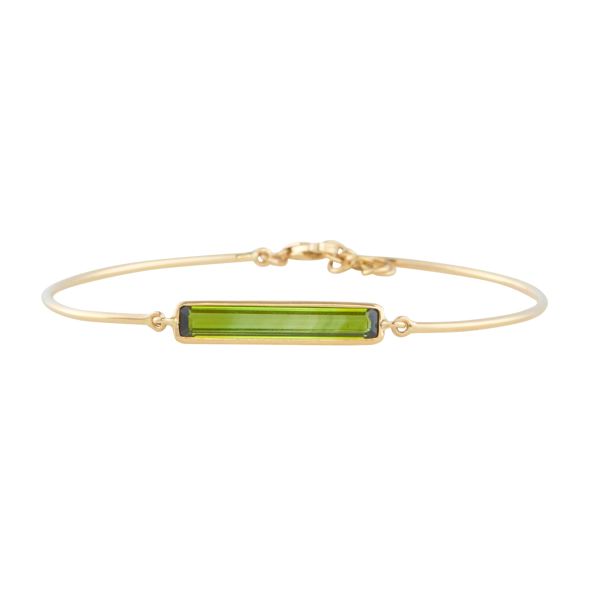 Green Tourmaline Bar Bangle