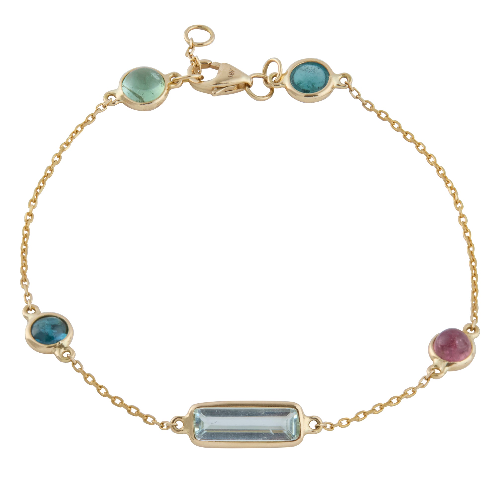 Aquamarine and Tourmaline Candy Bracelet