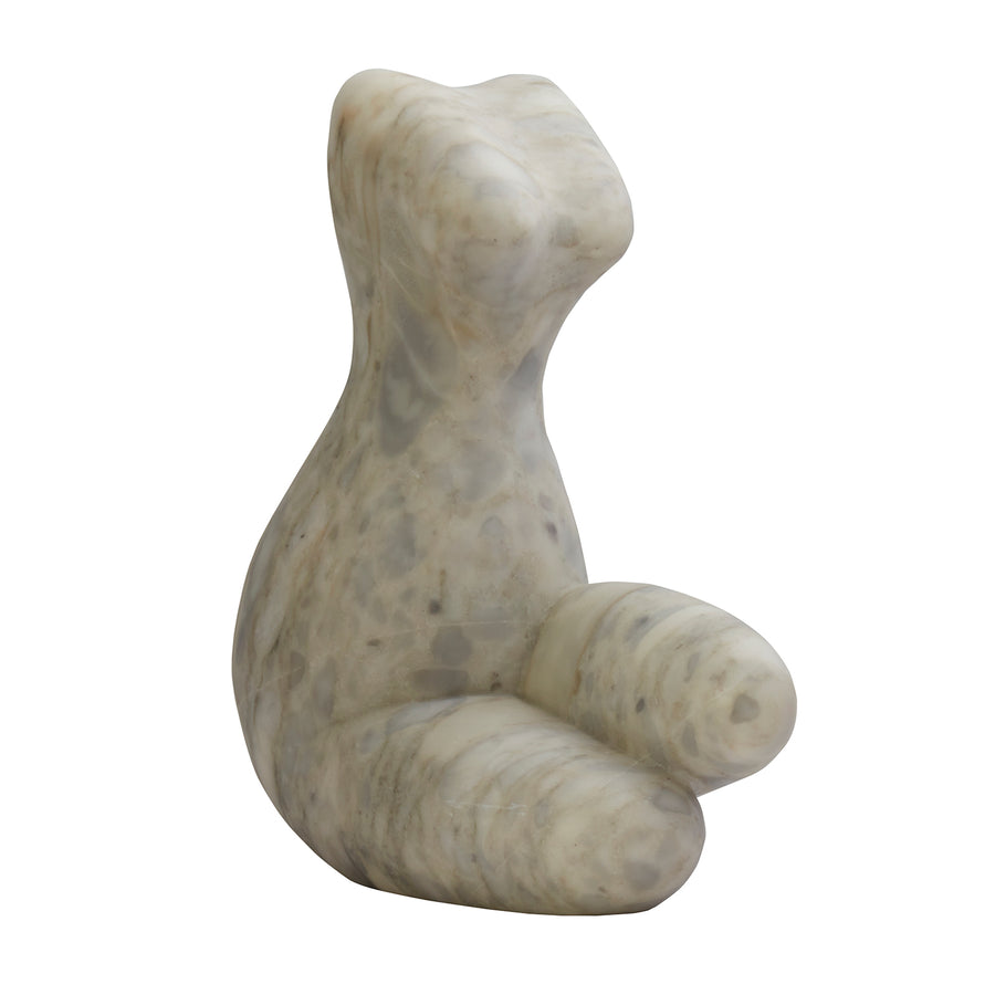 BE Home Bloom Marble Sitting Lady Figure front view