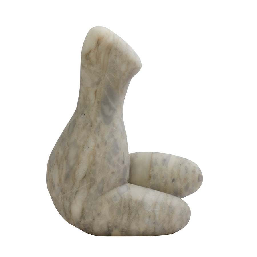 BE Home Bloom Marble Sitting Lady Figure side view