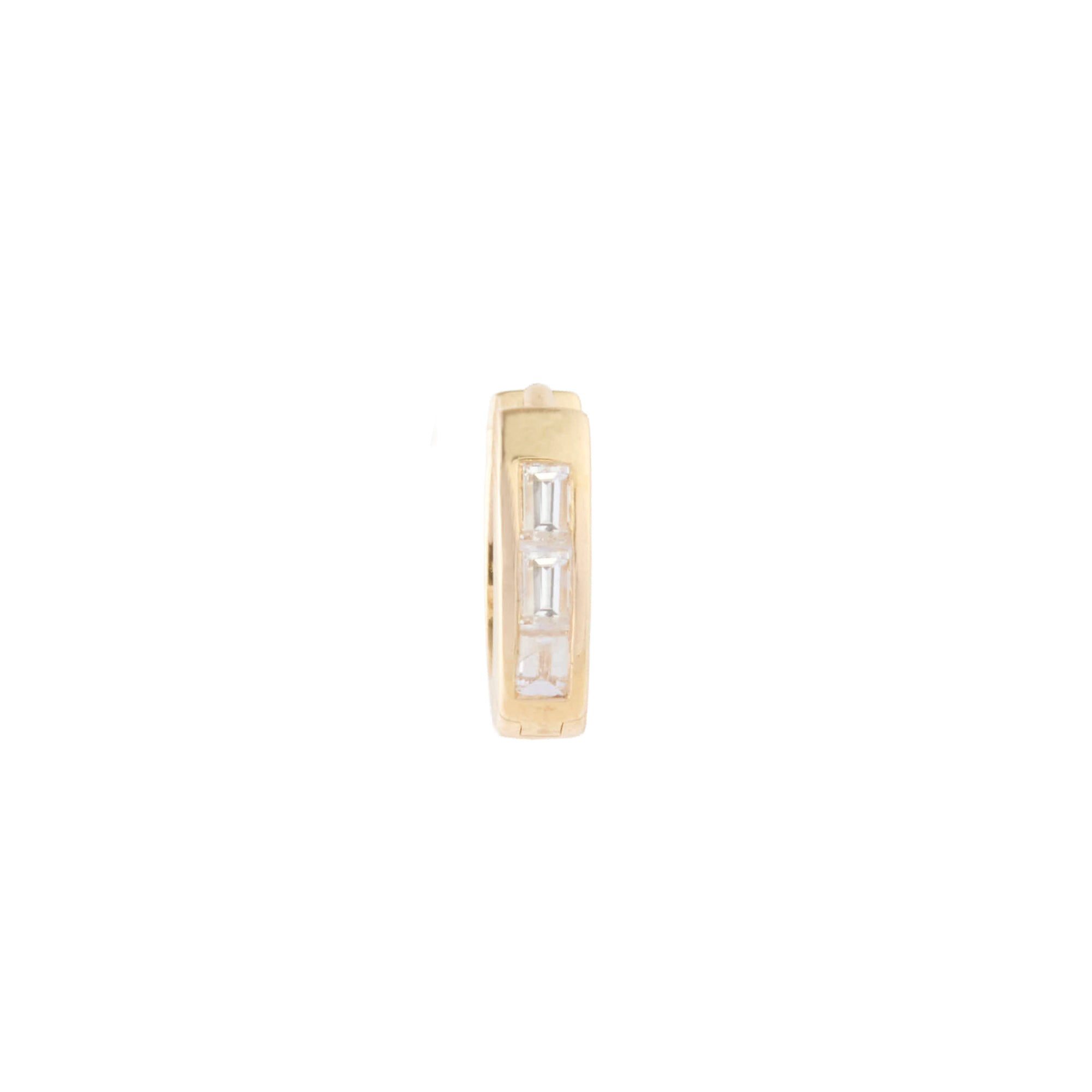 Baguette Diamond Huggie - 6.5mm