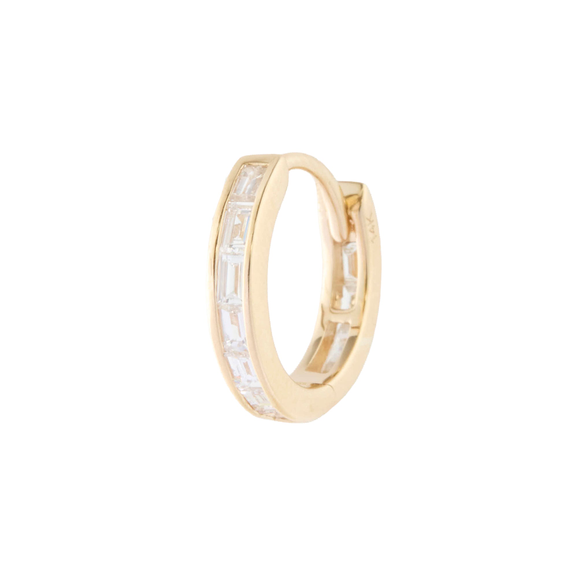 Baguette Diamond Huggie - 9.5mm