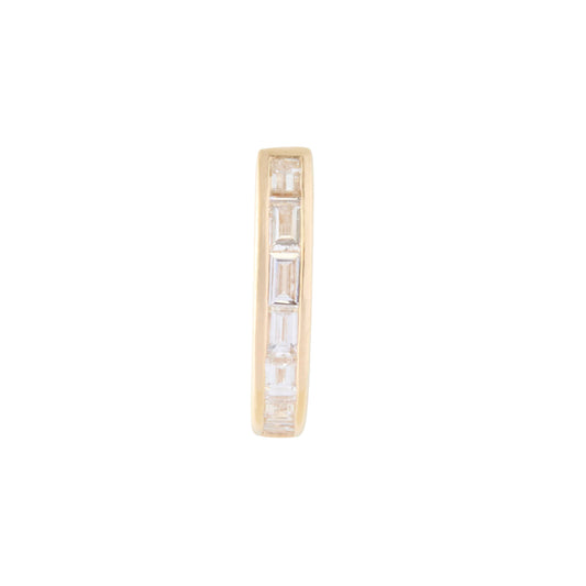 Baguette Diamond Huggie - 9.5mm