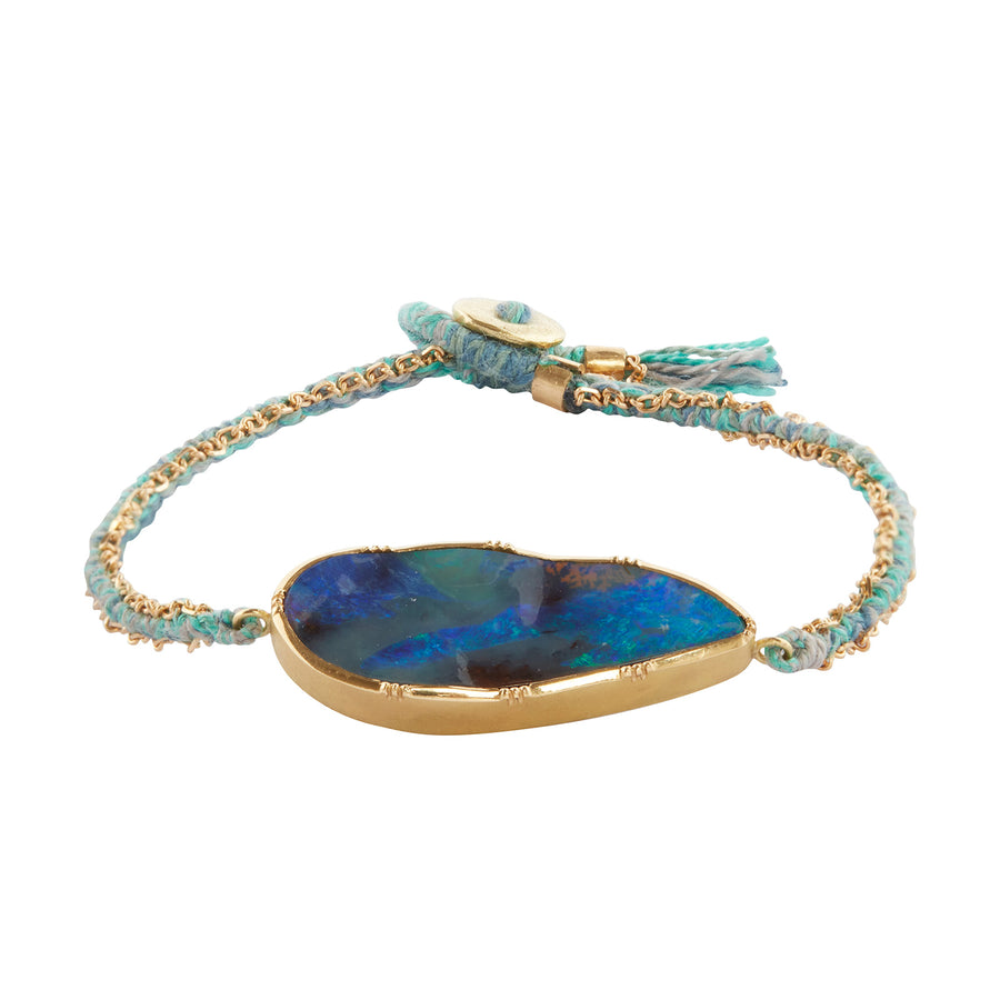 Brooke Gregson Deep Boulder Opal Ellipse Silk Gold Bracelet - Bracelets - Broken English Jewelry