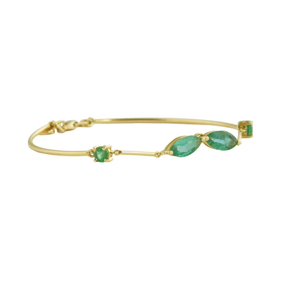 YI Collection Emerald Marquise Duo Bracelet - Bracelets - Broken English Jewelry side view
