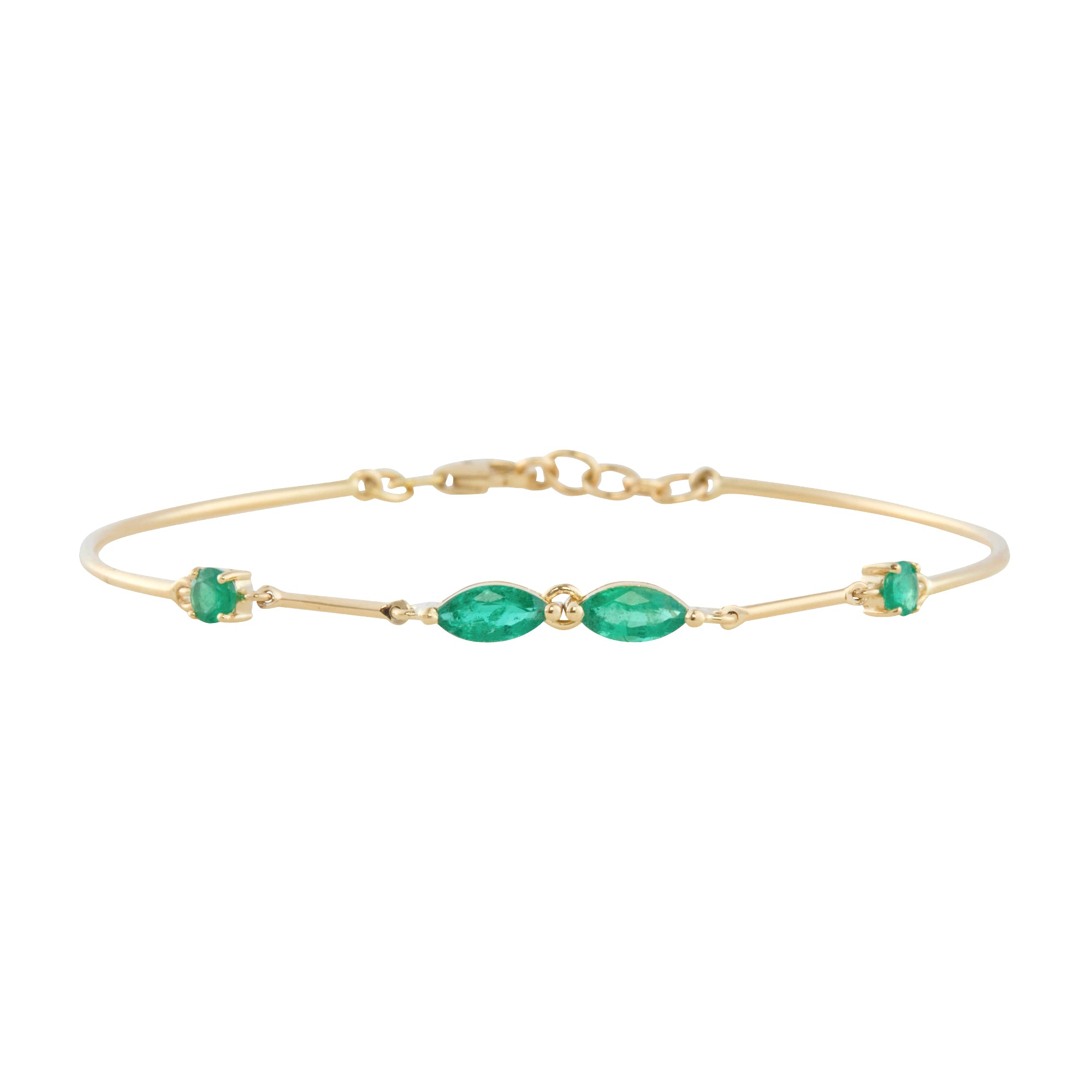Green Tourmaline Bar Bangle