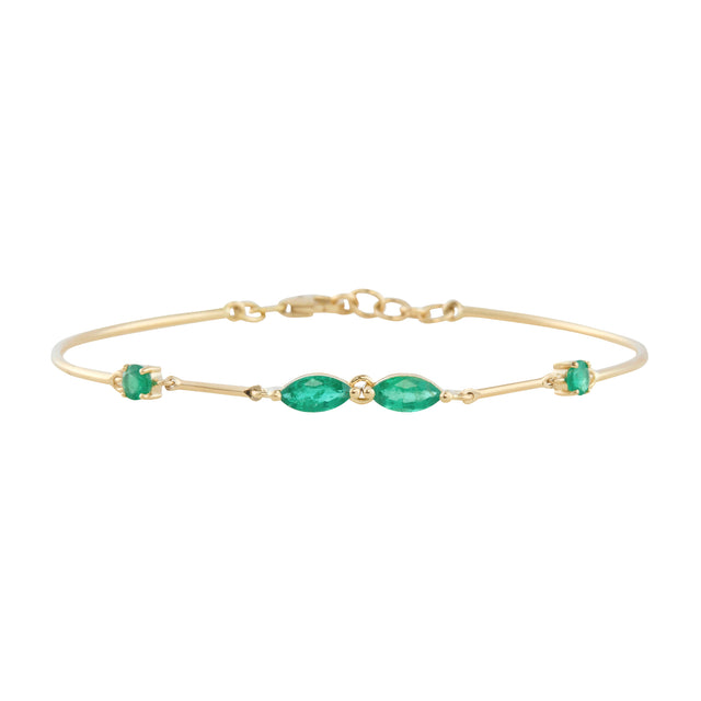 Green Tourmaline Bar Bangle