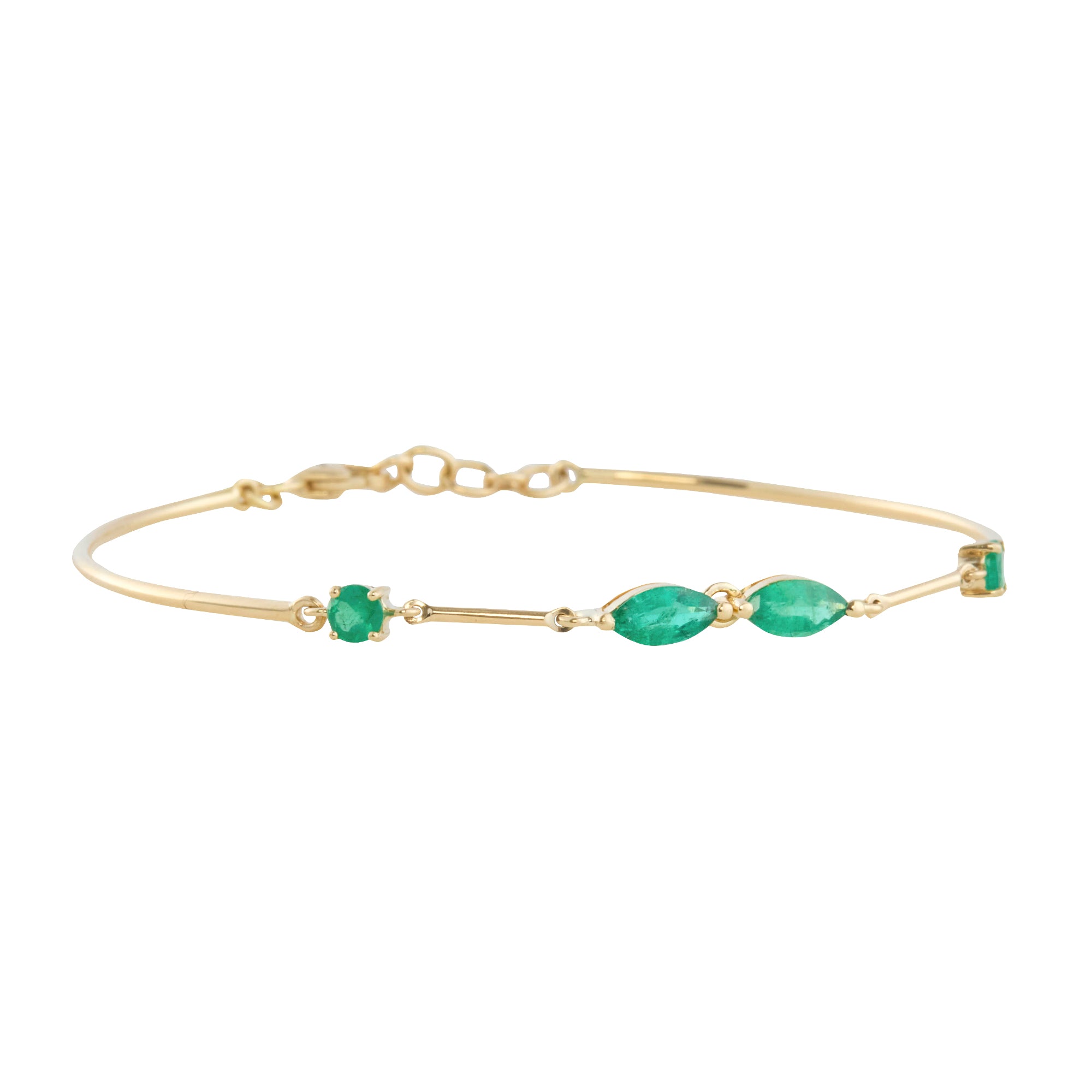 Green Tourmaline Bar Bangle