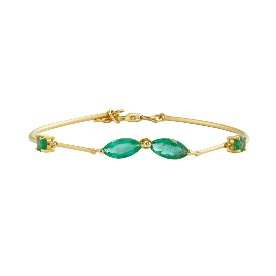 YI Collection Emerald Marquise Duo Bracelet - Bracelets - Broken English Jewelry front view