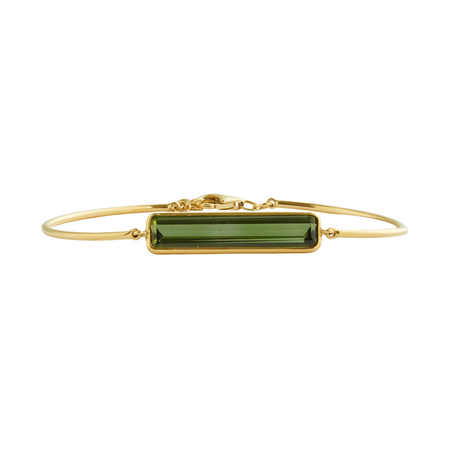 YI Collection Green Tourmaline Supreme Bangle - Bracelets - Broken English Jewelry front view