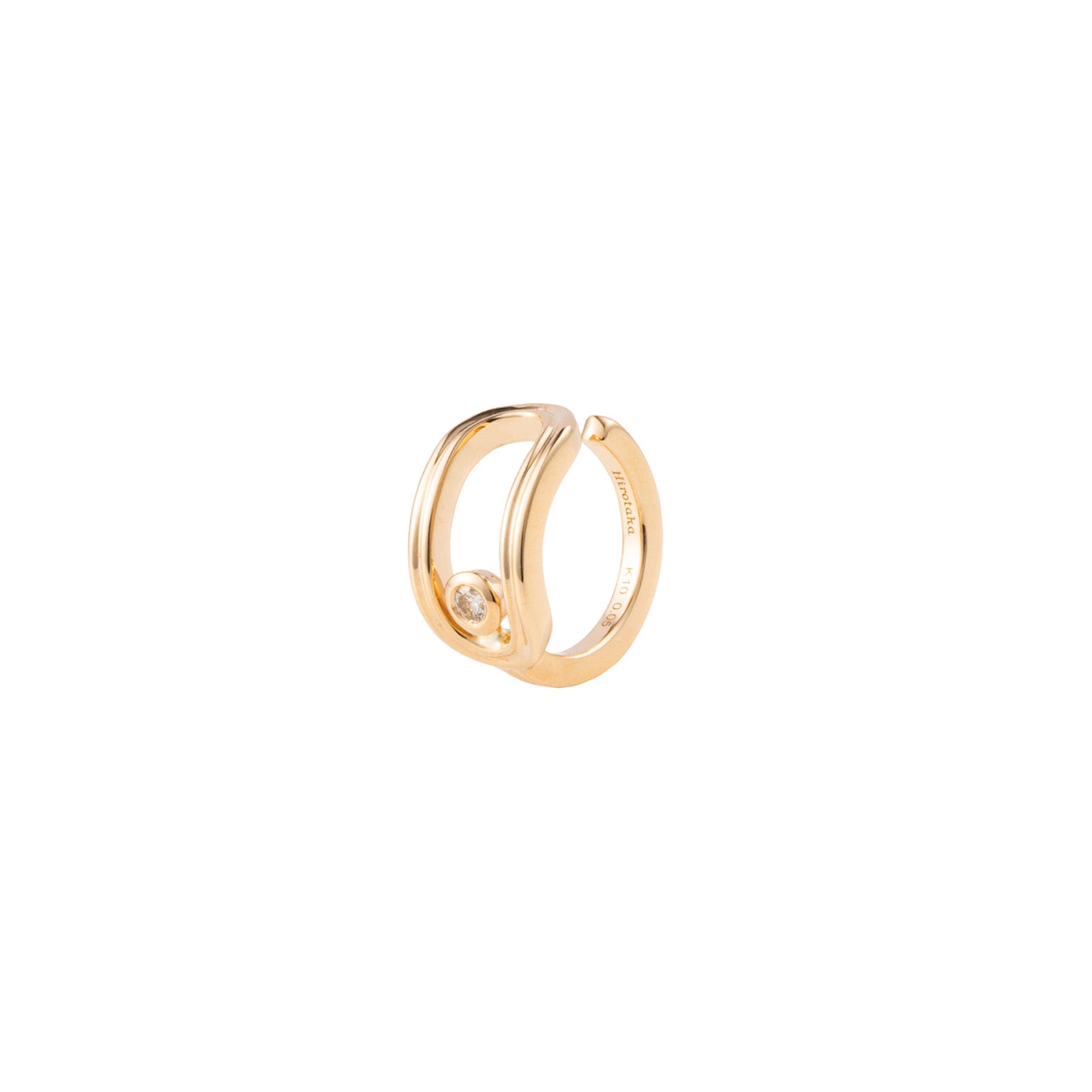 Hirotaka Oblong Beluga Ear Cuff - Earrings - Broken English Jewelry angled view