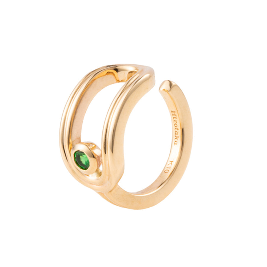 Green Garnet Oblong Ear Cuff