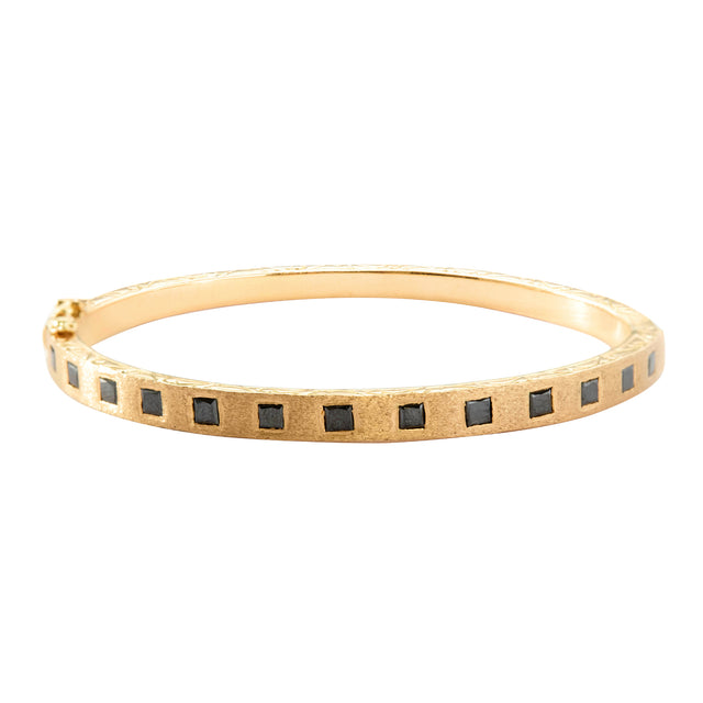 Princess Cut Black Diamond Dunes Edge Bangle