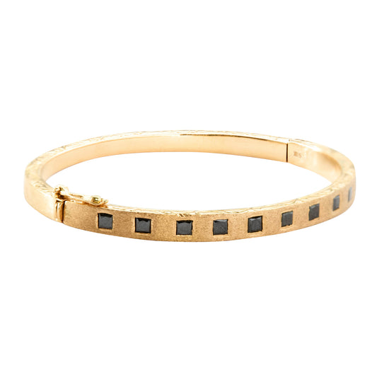 Princess Cut Black Diamond Dunes Edge Bangle