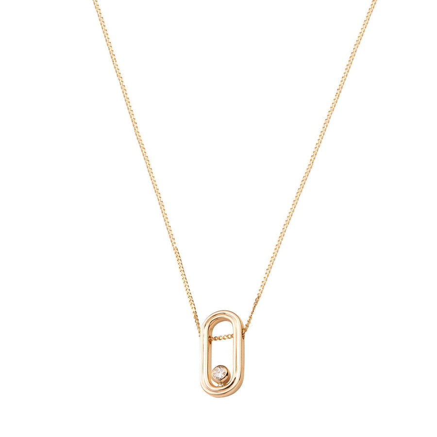 Hirotaka Single Diamond Oblong Beluga Necklace - Necklaces - Broken English Jewelry detail