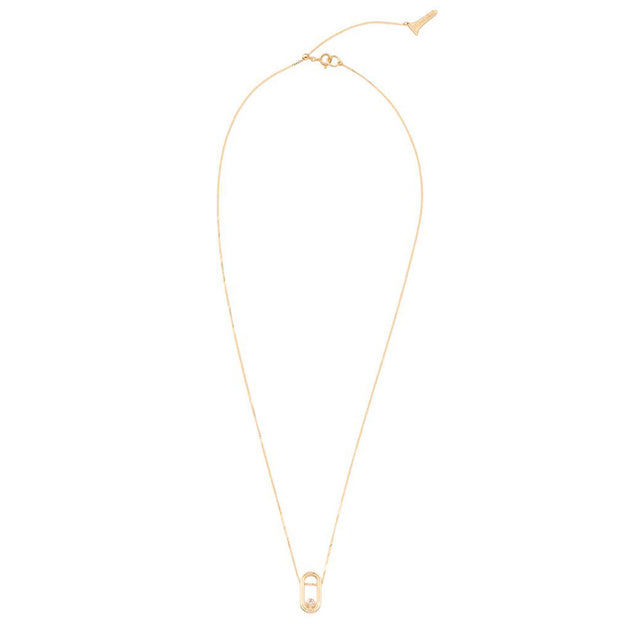 Hirotaka Single Diamond Oblong Beluga Necklace - Necklaces - Broken English Jewelry top view