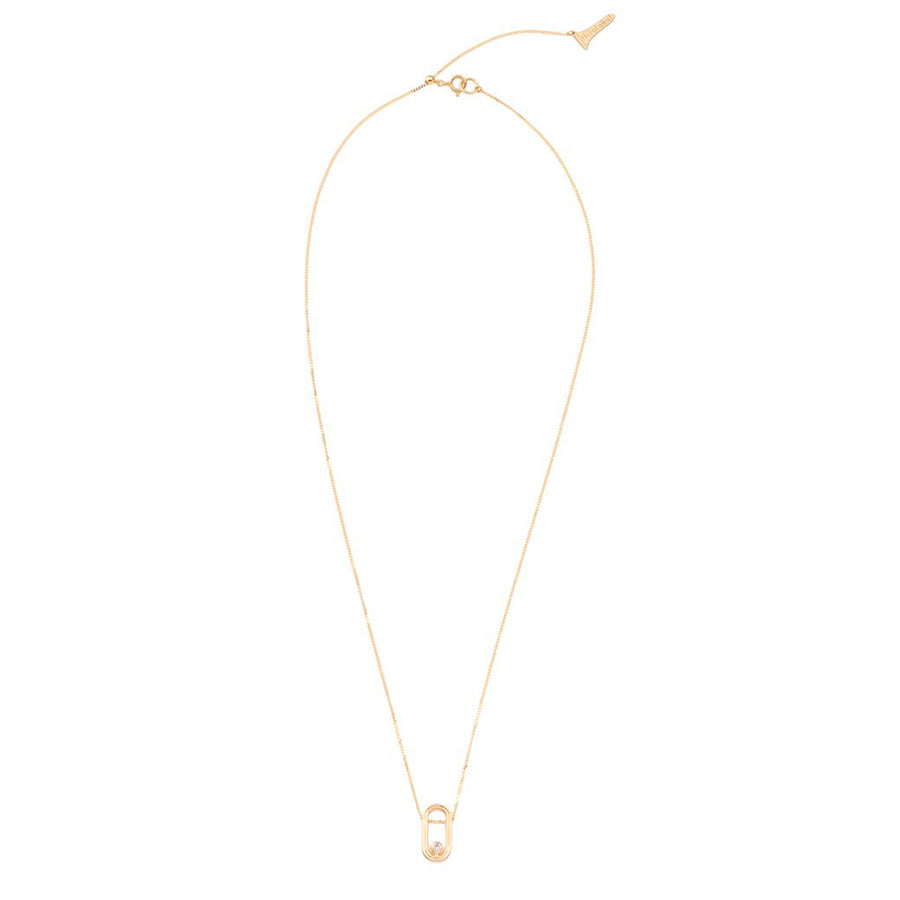 Hirotaka Single Diamond Oblong Beluga Necklace - Necklaces - Broken English Jewelry top view