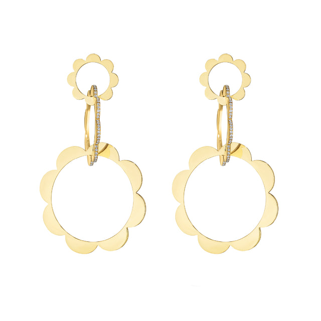Diamond Bloom Drop Earrings